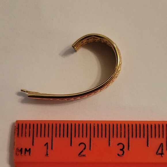 **SOLD**14K Solid Yellow Gold Vintage Filigree J Hoop Earring Jackets - Picture 4 of 8